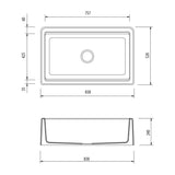 Oliveri Santorini Farmhouse Undermount Sink, 757 x 425mm, Black, ST-BL1584U
