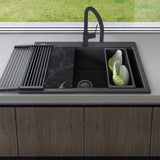Oliveri Santorini Workstation Topmount, 840x480mm, with Overflow, Black, ST-BL1596 OF