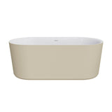 Fienza ST08-150K Empire Slim Solid Surface Acrylic Bath, 1500mm, Matte Khaki Ext, Gloss White Int