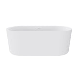 Fienza ST08-150 Empire Slim Solid Surface Acrylic Bath, 1500mm, Matte White Ext, Gloss White Int