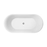 Fienza ST08-150 Empire Slim Solid Surface Acrylic Bath, 1500mm, Matte White Ext, Gloss White Int