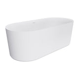 Fienza ST08-170 Empire Slim Solid Surface Acrylic Bath, 1700mm, Matte White Ext, Gloss White Int