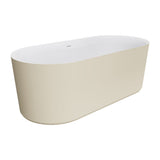 Fienza ST08-170K Empire Slim Solid Surface Acrylic Bath, 1700mm, Matte Khaki Ext, Gloss White Int