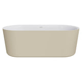 Fienza ST08-170K Empire Slim Solid Surface Acrylic Bath, 1700mm, Matte Khaki Ext, Gloss White Int