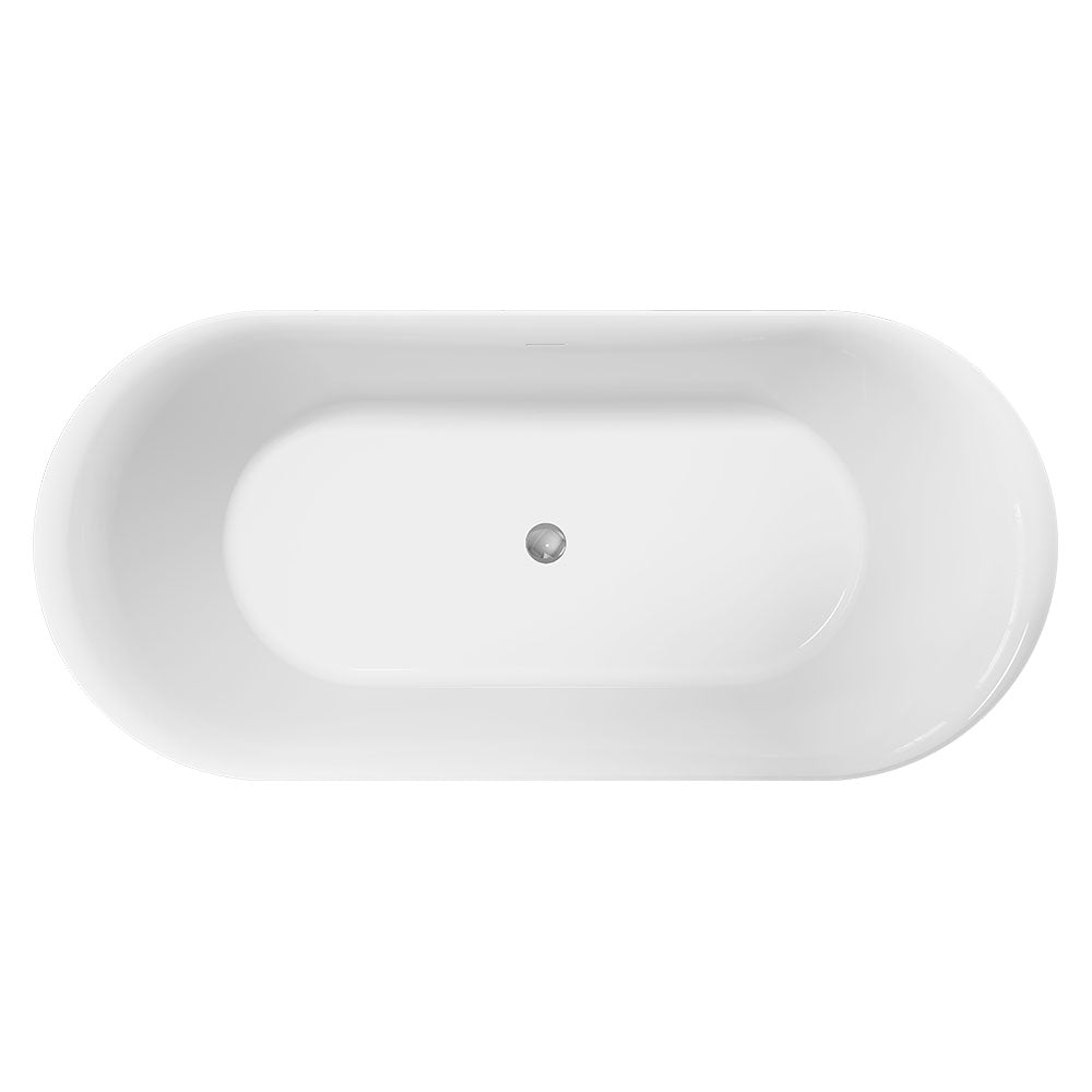 Fienza ST08-170K Empire Slim Solid Surface Acrylic Bath, 1700mm, Matte Khaki Ext, Gloss White Int