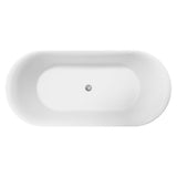 Fienza ST08-170K Empire Slim Solid Surface Acrylic Bath, 1700mm, Matte Khaki Ext, Gloss White Int