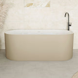 Fienza ST08-170K Empire Slim Solid Surface Acrylic Bath, 1700mm, Matte Khaki Ext, Gloss White Int