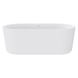 Fienza ST08-170 Empire Slim Solid Surface Acrylic Bath, 1700mm, Matte White Ext, Gloss White Int