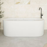 Fienza ST08-170 Empire Slim Solid Surface Acrylic Bath, 1700mm, Matte White Ext, Gloss White Int