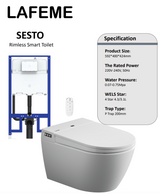 Lafeme Sesto Inwall Cistern Wall Hung Smart Toilet With Brushed Nickel Flush Plate