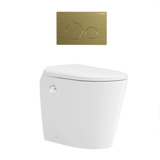 Lafeme Autolux Inwall Cistern Floor Pan Smart Toilet With Brushed Gold Flush Plate