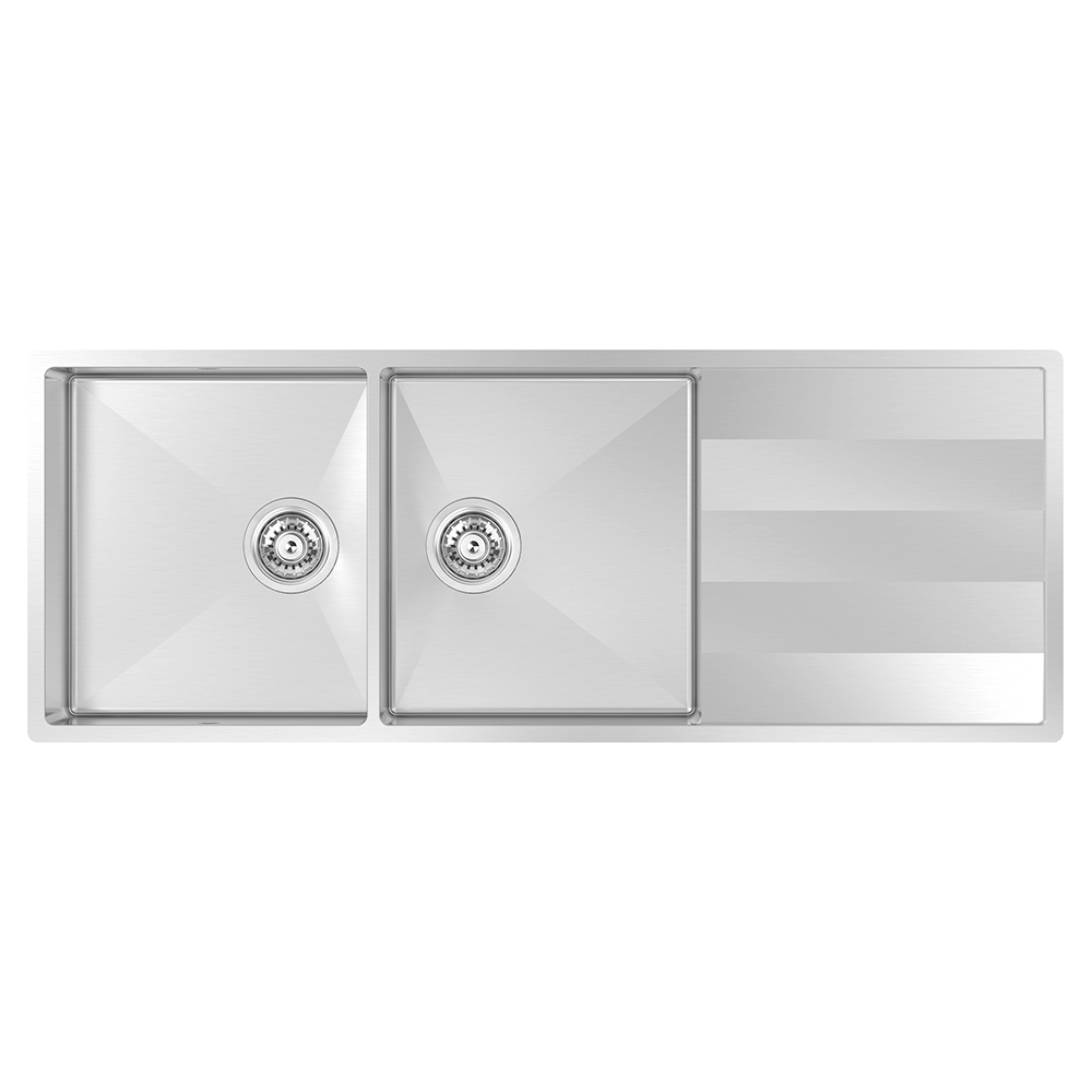 Abey Lugano Double Bowl Sink, 1160x440mm, Stainless Steel, ST340DU
