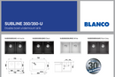 Blanco SUBLINE350350UBK5 Double Bowl Black Kitchen Sink