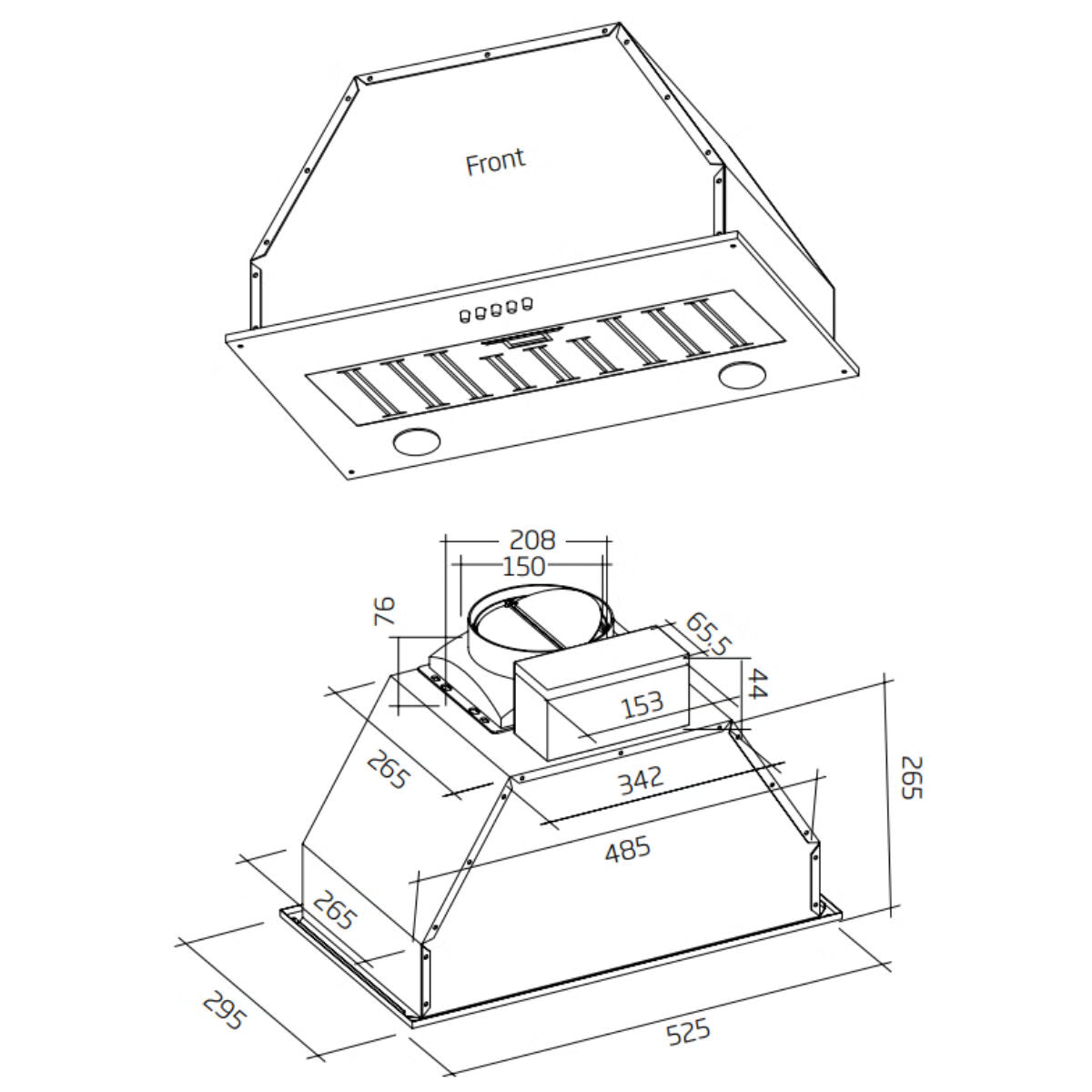Schweigen SWU-6 60cm UnderMount On Board Motor Rangehood, Stainless Steel