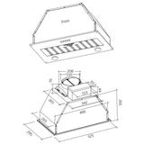 Schweigen SWU-6 60cm UnderMount On Board Motor Rangehood, Stainless Steel