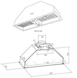 Schweigen SWU-9B 90cm Undermount Rangehood with On-Board Motor, Matte Black