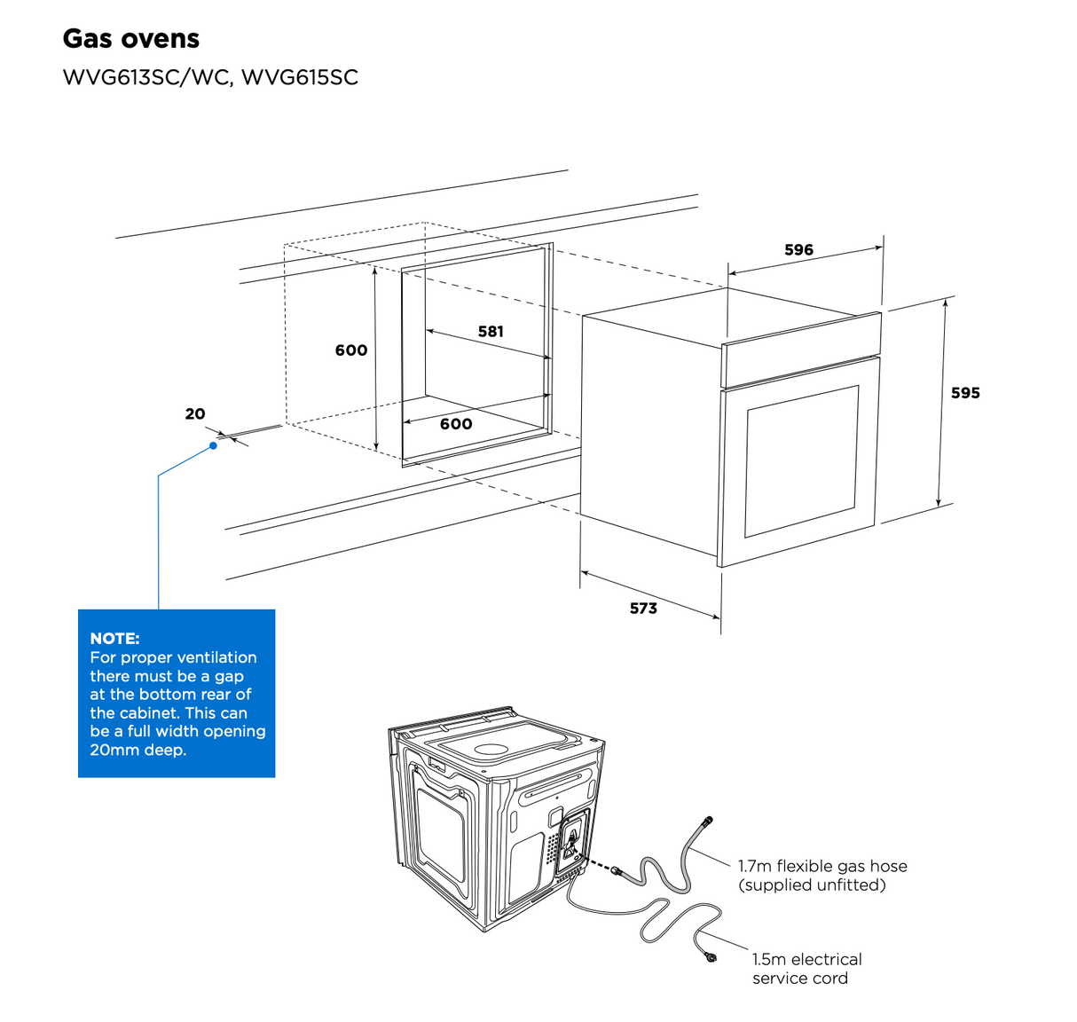 Westinghouse Wvg613Scng 60Cm Stainless Steel Gas Oven