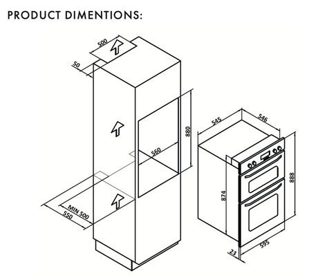 Euro Appliances Eo8060Dx Electric Multifunction Duo Wall Oven Ovens
