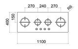 Barazza 1Pmd104 110Cm Stainless Steel Gas Cooktop - Order In