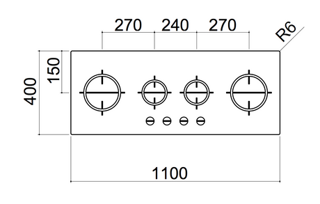 Barazza 1Pmd104 110Cm Stainless Steel Gas Cooktop - Order In