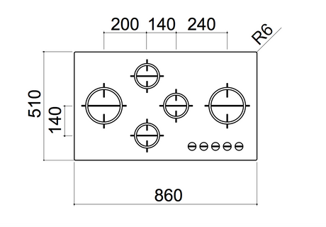 Barazza 1Pmd95 90Cm Stainless Steel Gas Cooktop. - Order In Cooktop
