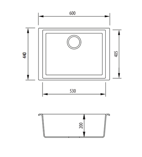 Oliveri Santorini St-Bl1560U Black Large Bowl Undermount Sink Granite Kitchen Sinks