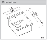 Abey Piazza Plus Pz340 Single Bowl Inset Sink Pack Top Mounted Kitchen Sinks