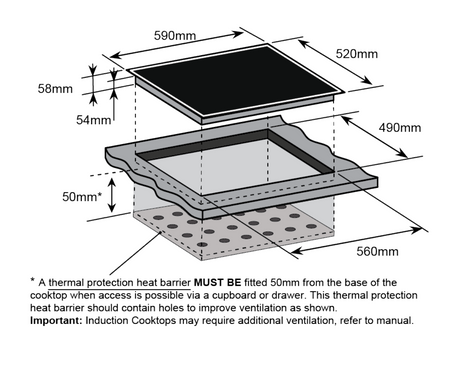 Venini V-Ci6Se3 60Cm Induction Cooktop