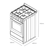 Classic Tfg517Wbng 54Cm Fan Forced Gas Upright Stove