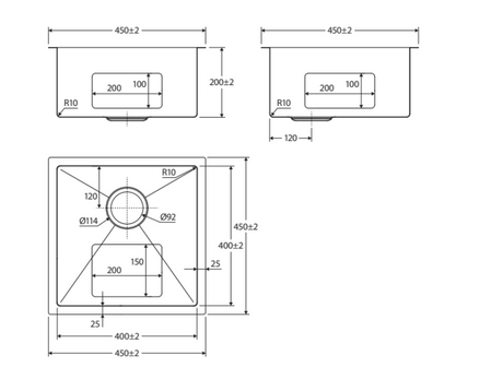 Fienza Single Bowl Kitchen Sink Kit - Stainless Steel 68401Kit Top Mounted Sinks