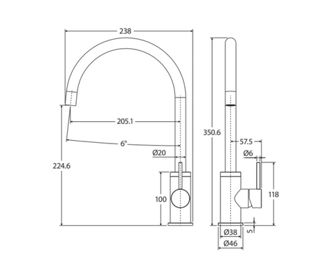 Fienza Kaya 228105 Chrome Mixer Tap Kitchen Taps