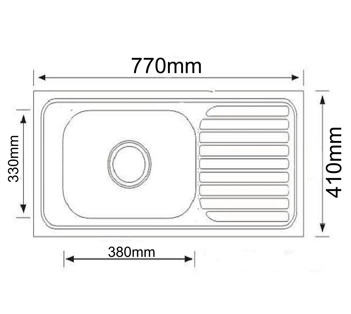 Oliveri Gs1 Kitchen Sink - For Narrow Benchtops 410Mm Top Mounted Sinks