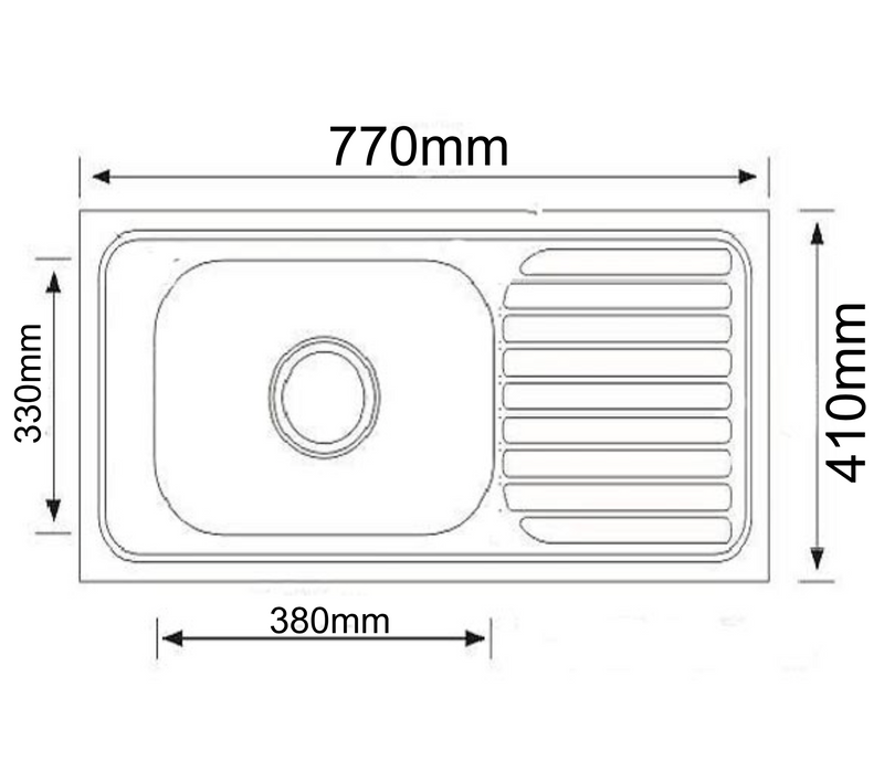 Oliveri GS1 Single Bowl Narrow Sink 410mm - Special Order