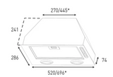 Robinhood RPA3CI9SS/WH 70cm Undermount Rangehood