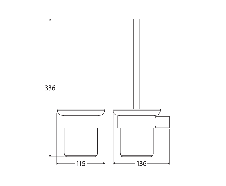 Fienza 889010B Empire slim toilet brush and holder, matte black