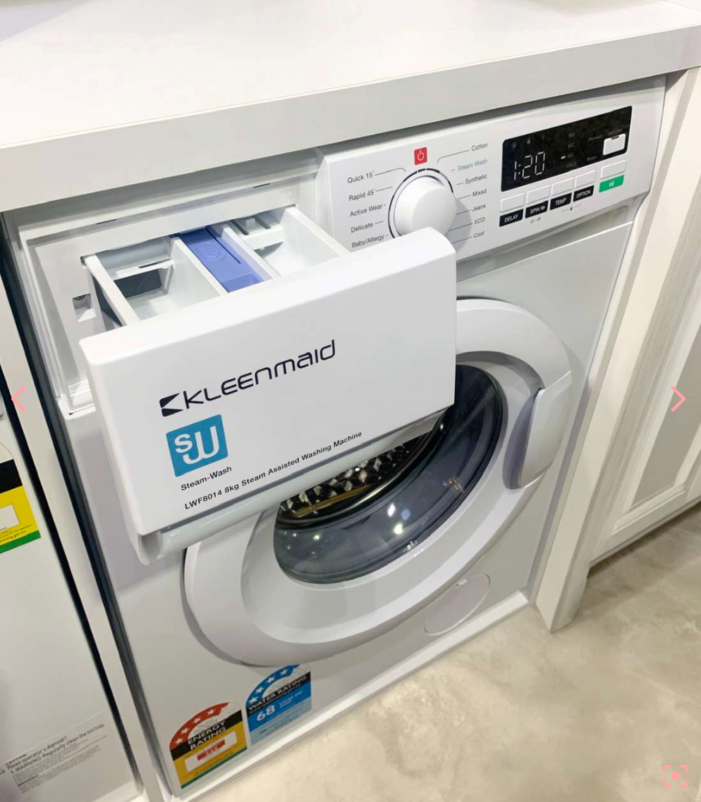 Kleenmaid LWF8014 8kg Steam Assisted Front Load Washing Machine