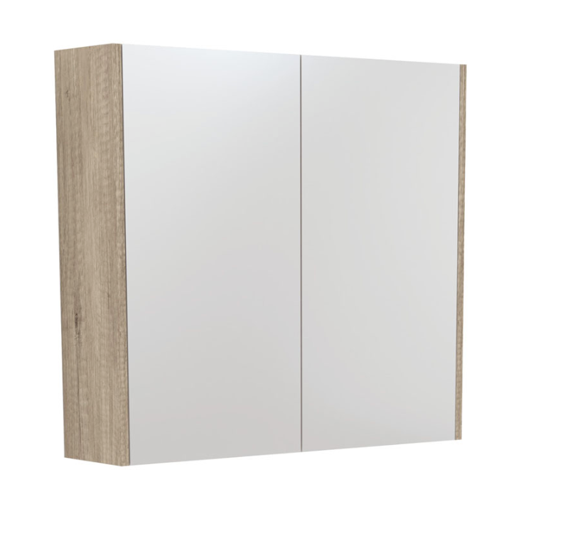 Fienza PSC750S 750 Mirror Cabinet with Scandi Oak Panels