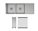 Fienza 68408-KIT Hana 29L/29L Double Kitchen Sink with Drainer
