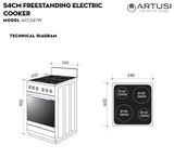Artusi 60cm Electric Stove AFC607W