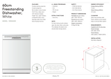 Inalto IDW604W 60cm White Freestanding Dishwasher