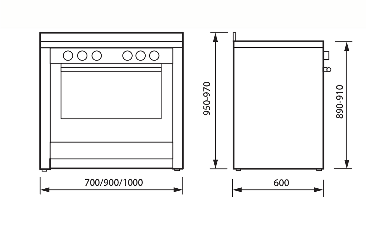 Glem ML96PROEI3 90cm Dual Fuel Freestanding Oven/Stove - Ex Display Discount