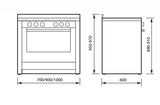 Glem ML96PROEI3 90cm Dual Fuel Freestanding Oven/Stove - Ex Display Discount