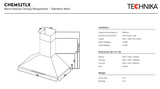 Technika CHEM52TLX 90cm High Extraction Rangehood