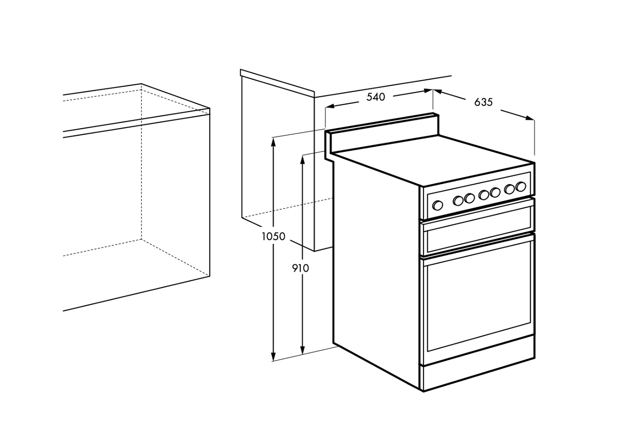 Chef CFG500WCH 54cm White Gas Freestanding Stove