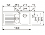 Franke Radar RDX651RHD 1 and 1/2 Stainless Steel Sink