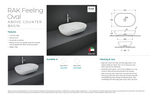Fienza 606100MW Feeling Above Counter RAK Ceramic Oval Basin, Matte White