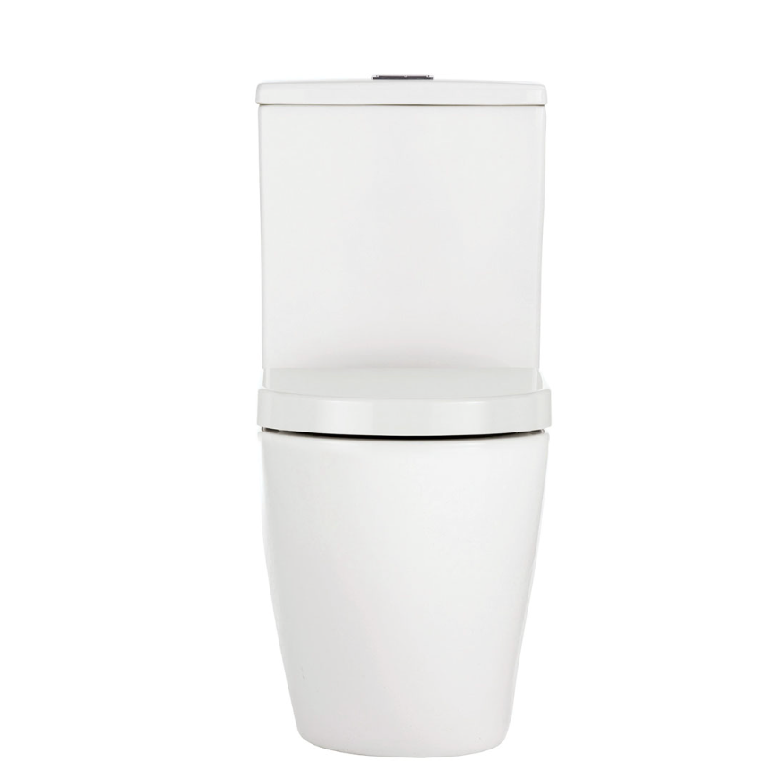 Fienza K002A Koko S-Trap 90-160mm Toilet Suite, White - Chrome Buttons