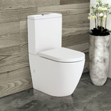 Fienza K002A Koko S-Trap 90-160mm Toilet Suite, White - Chrome Buttons