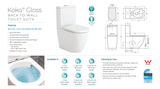 Fienza K002A Koko S-Trap 90-160mm Toilet Suite, White - Chrome Buttons