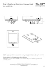 Smart SMA-DSG0010-SS Drop-In Side Burner Gas BBQ Cooktop in Stainless Steel